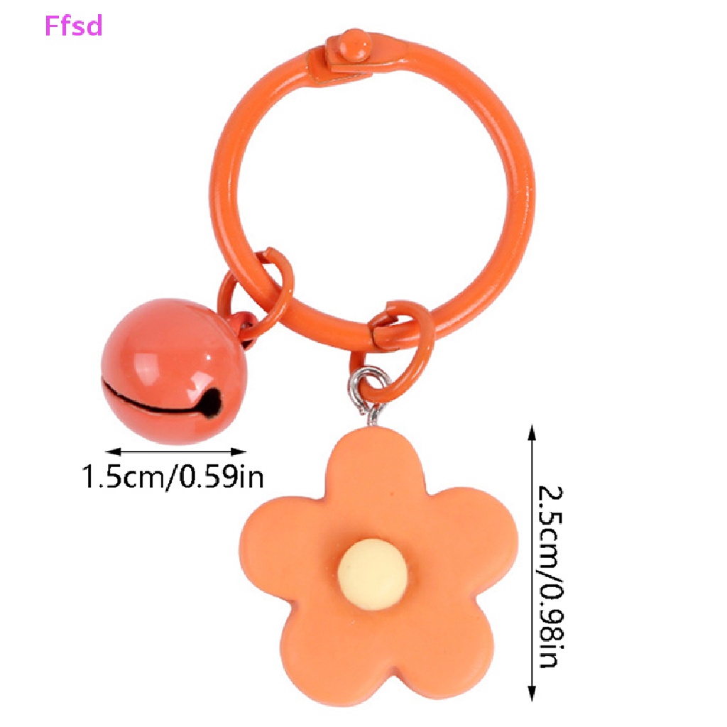 1 Móc Khóa Resin Thủ Công Hình Hoa Hoạt Hình Nhiều Màu Dễ Thương