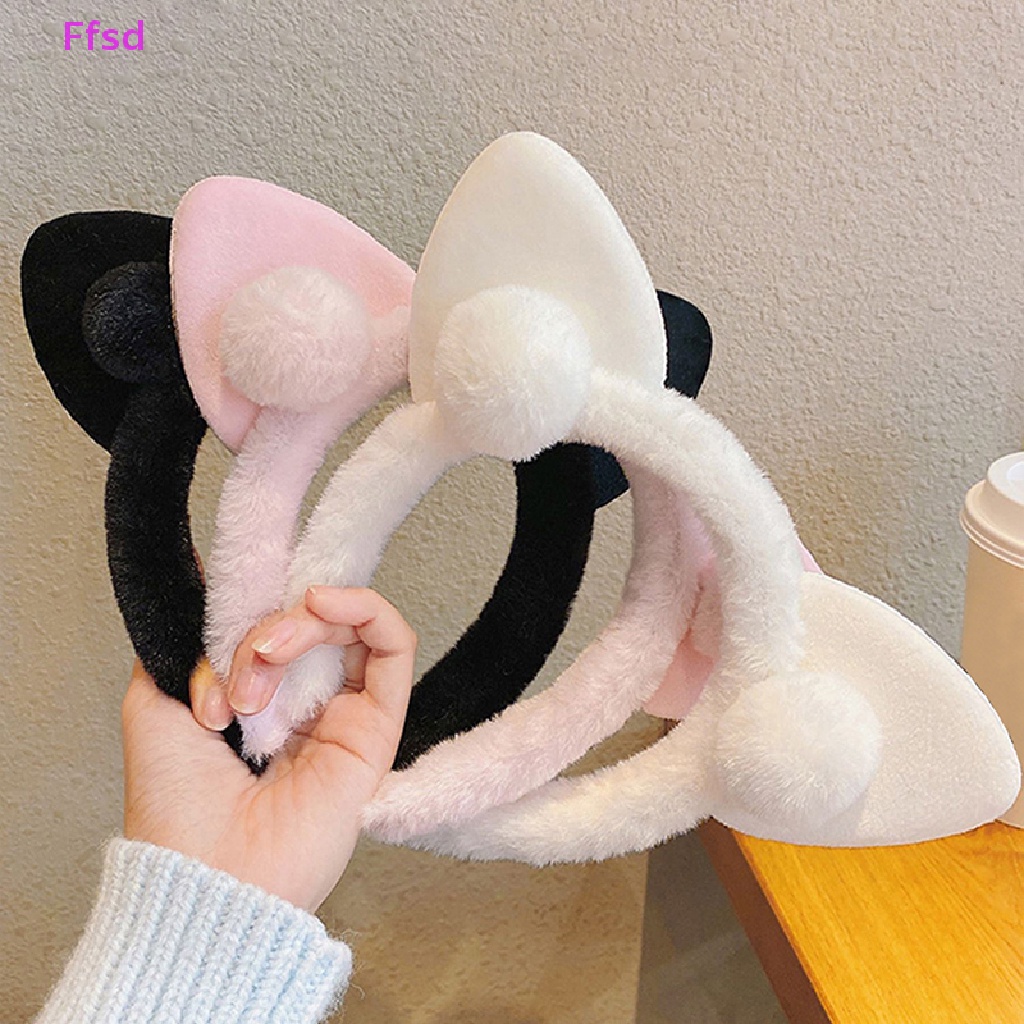 1 Băng Đô Tai Mèo Bằng Lông Nhung Thời Trang Rửa Mặt / Rửa Mặt Cho Nữ