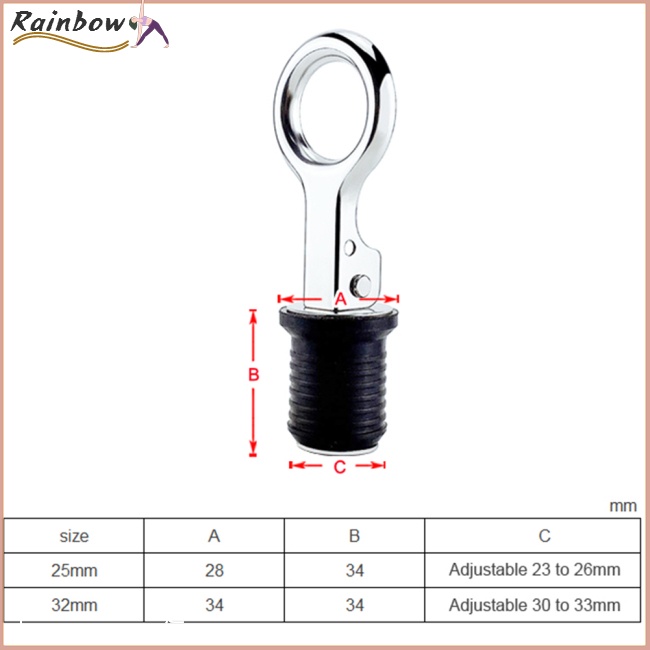 Nút Chặn Cống Thoát Nước Bằng Thép Không Gỉ 304 25mm / 32mm Dành Cho Thuyền