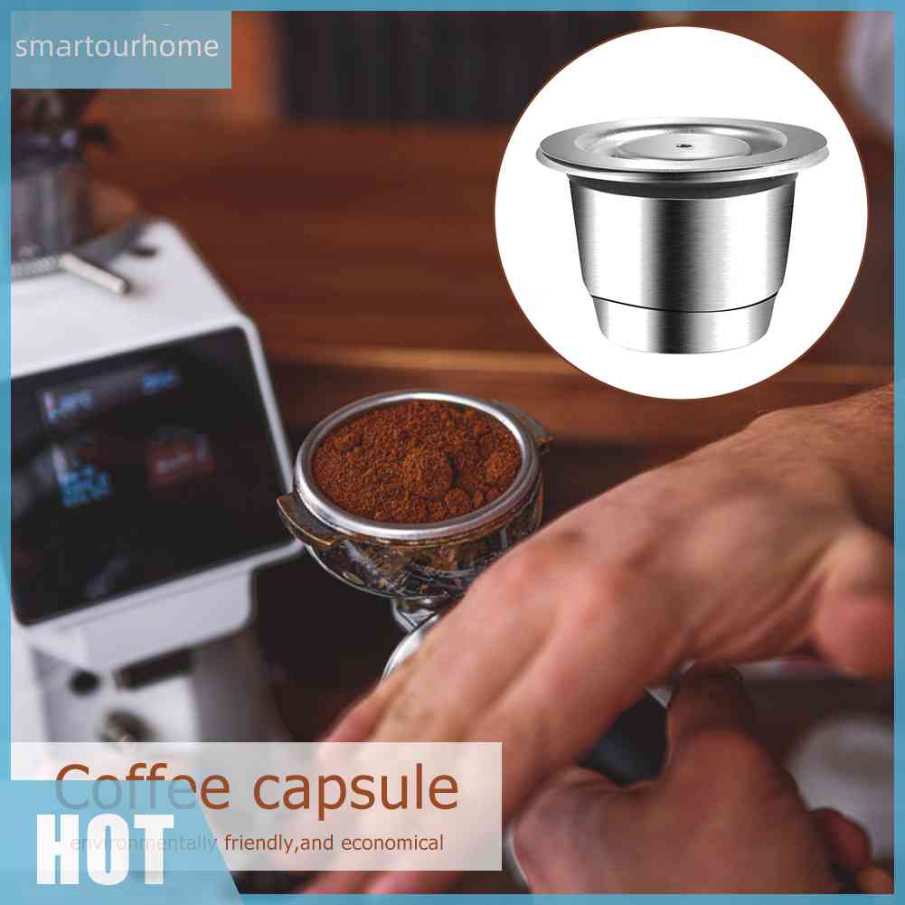 Viên Nén Cà Phê Bằng Thép Không Gỉ Tái Sử Dụng Được Kèm Tamper Cho Nespresso