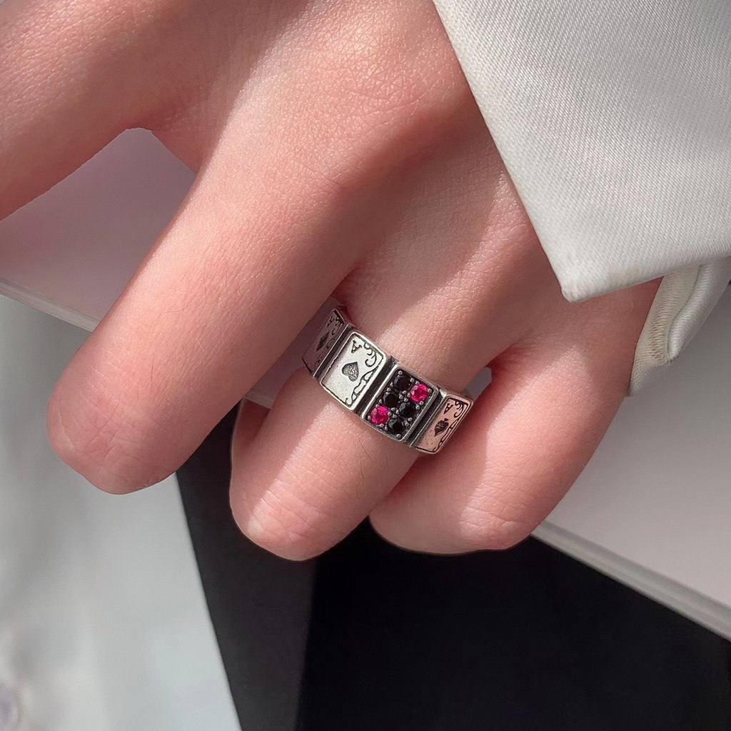 Nhẫn Đeo Tay Dạng Mở Đính Đá Zirconia Phong Cách Vintage