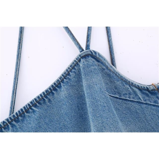 Đầm Denim Sáo Không Đối Xứng Phong Cách Âu Mỹ Hàng Mới 2023 N8-65710