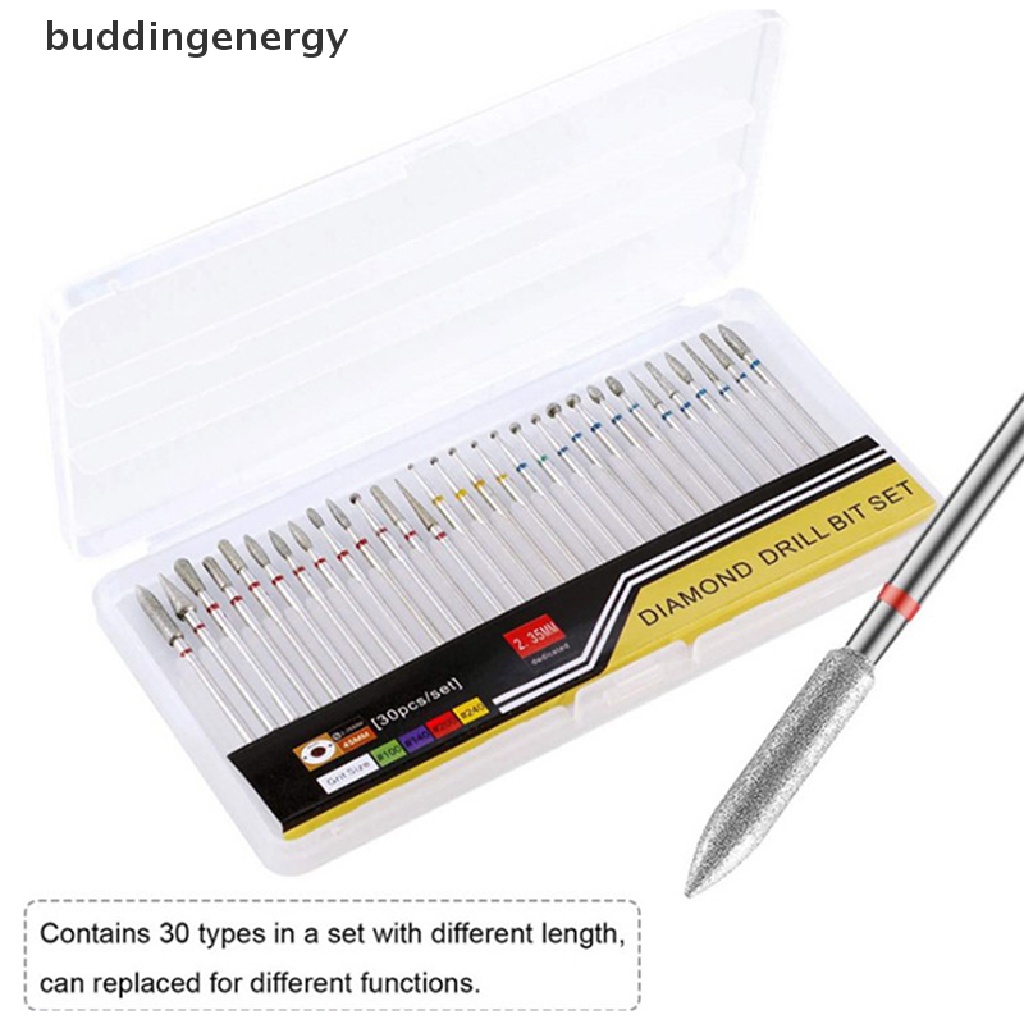Set 30 Mũi Khoan Kim Cương 3 / 32 '' Dùng Để Mài Giũa Móng Tiện Dụng