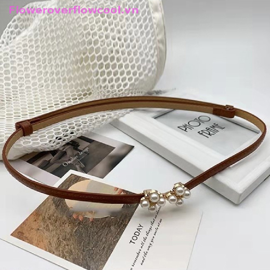 Thắt Lưng Mỏng Đính Ngọc Trai Thời Trang Cho Nữ