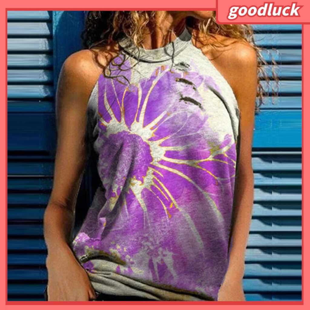 Áo Thun Sát Nách Dáng Rộng In Họa Tiết Hoa Thời Trang Mùa Hè Cho Nữ