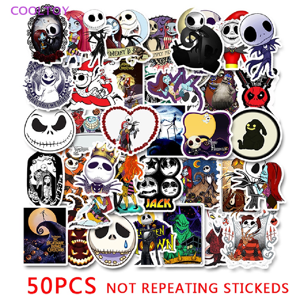 Cooltoy Bộ 50 Sticker Graffiti Dán Laptop Xe Máy Halloween Vui Nhộn Chống Thấm Nước HOT
