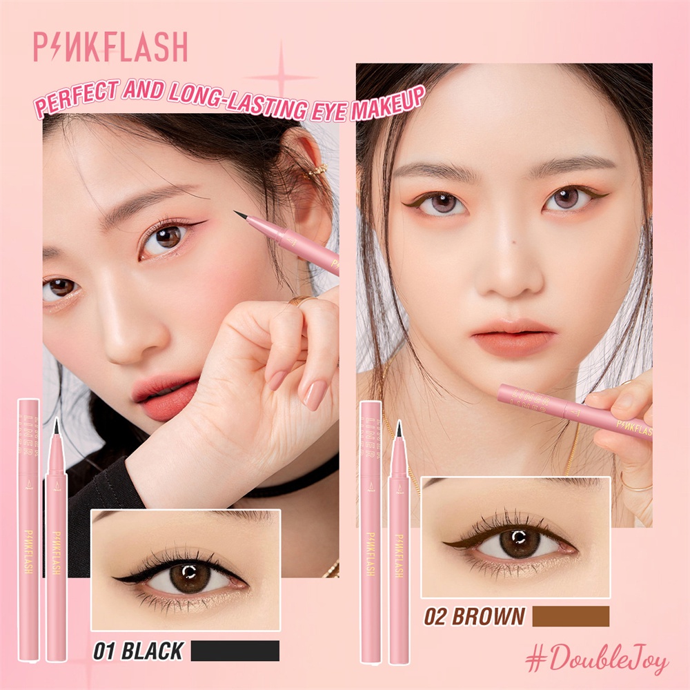 1 Bút Kẻ Mắt Dạng Lỏng Màu Tự Nhiên Nhanh Khô Chống Thấm Nước Không Bị Nhòe Lâu Trôi PINKFLASH