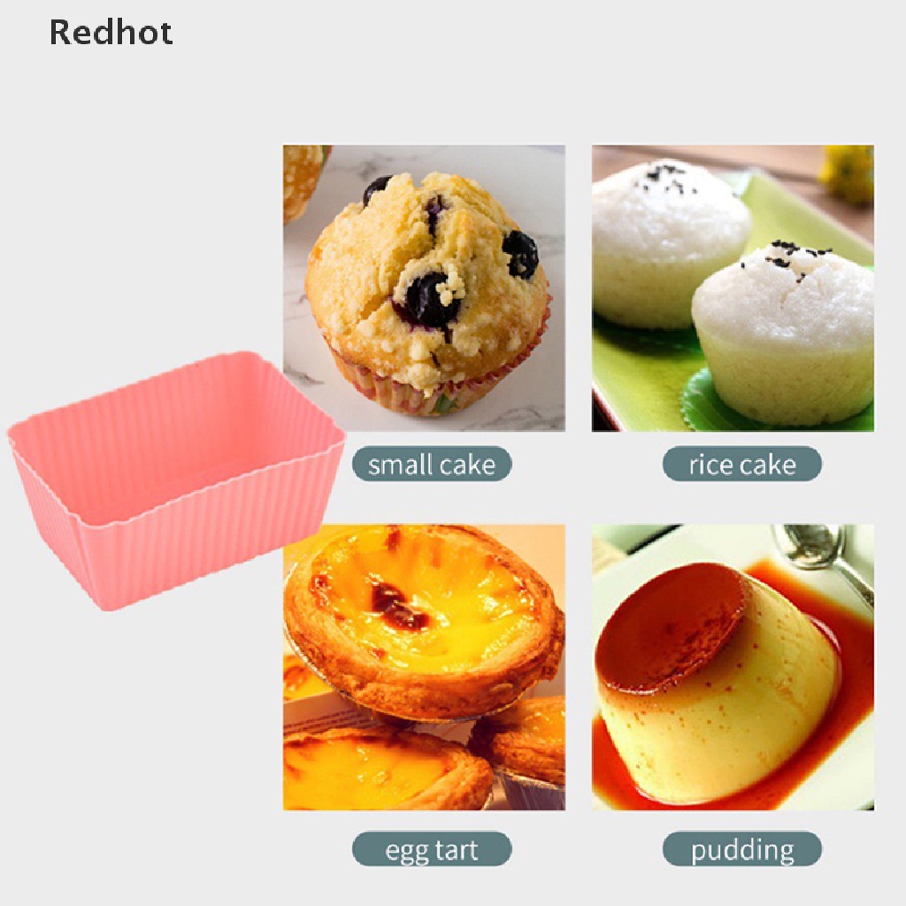Bộ 6 Khuôn Silicone Làm Bánh Muffin Hình Chữ Nhật Tiện Dụng
