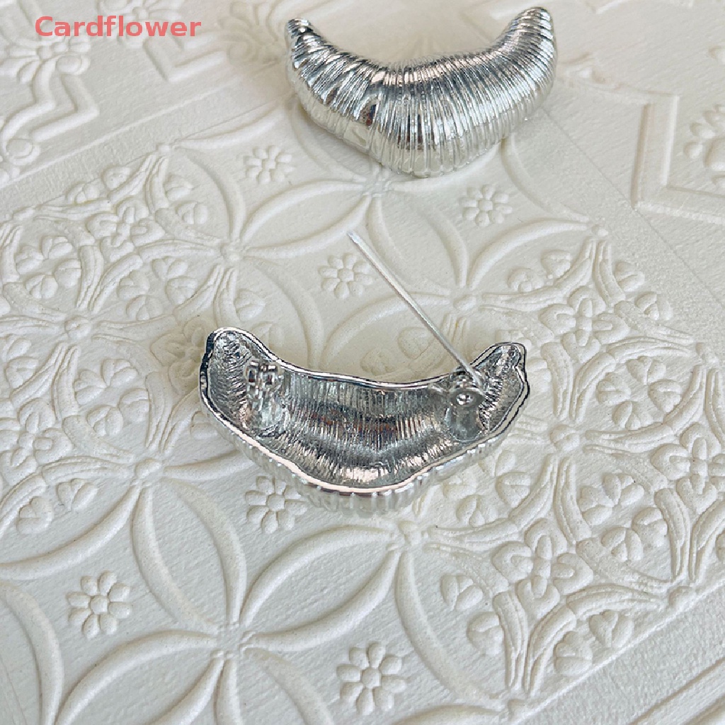 < Cardflower > Ghim Cài Áo Bằng Hợp Kim Hình Sừng Bò Croissant Chống Trượt Phụ Kiện Điện Cực Cho Quần Áo Corsage Mới