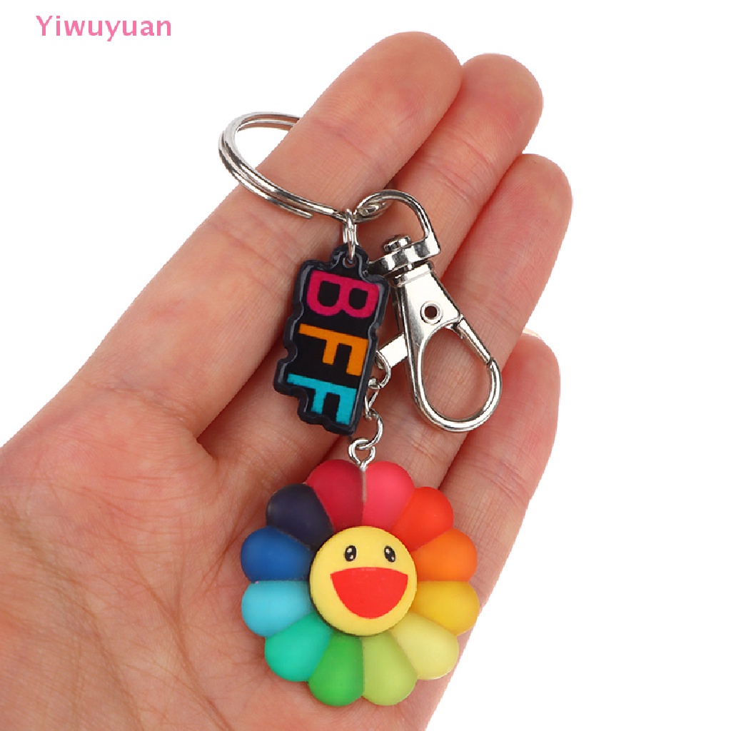 Móc Khóa Hình Hoa Hướng Dương Mặt Cười Nhiều Màu Sắc Dễ Thương Mới