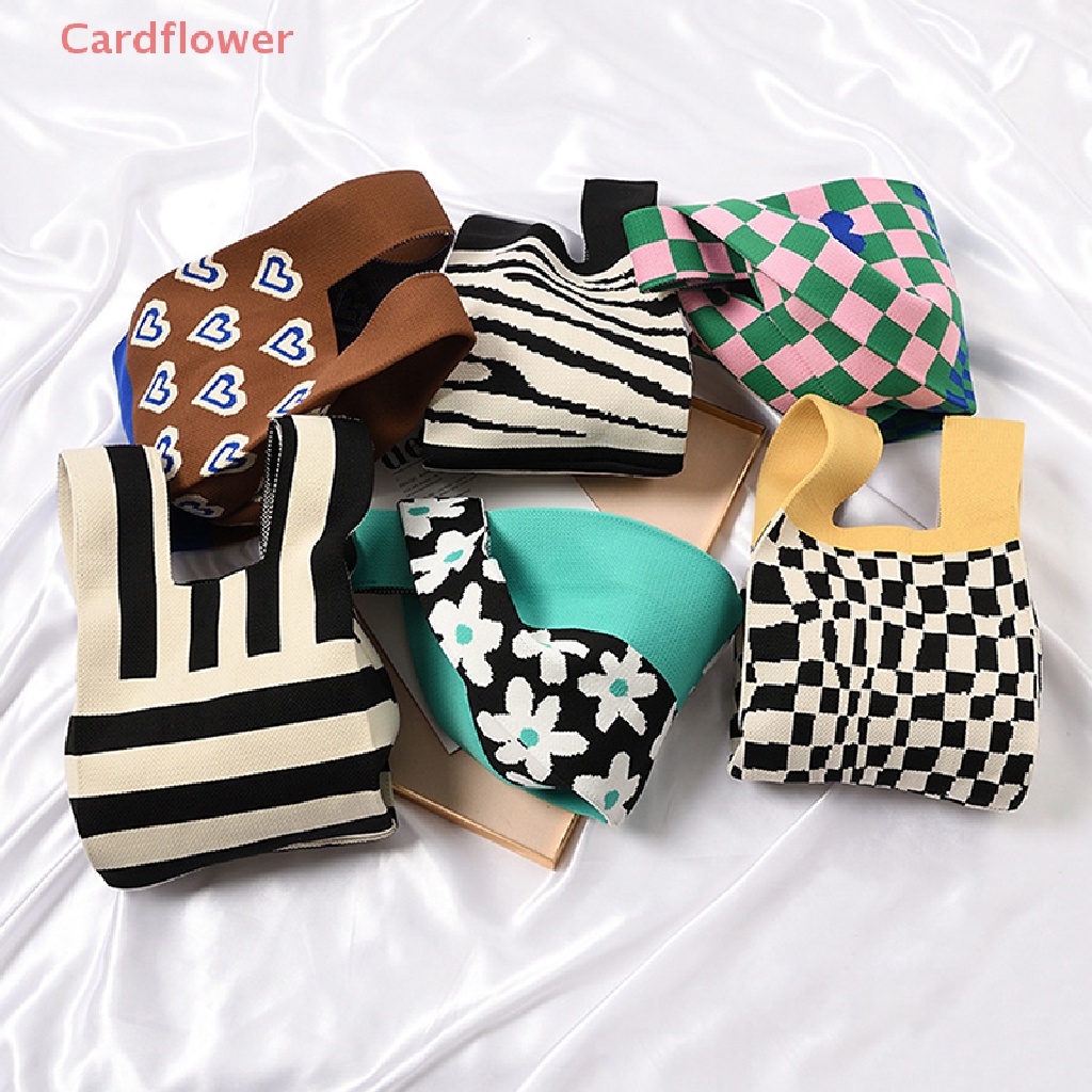 1 Túi Xách Mini Đeo Vai / Xách Tay Đan Len Họa Tiết Kẻ Sọc Phong Cách Boho Thời Trang Mới Cho Nữ