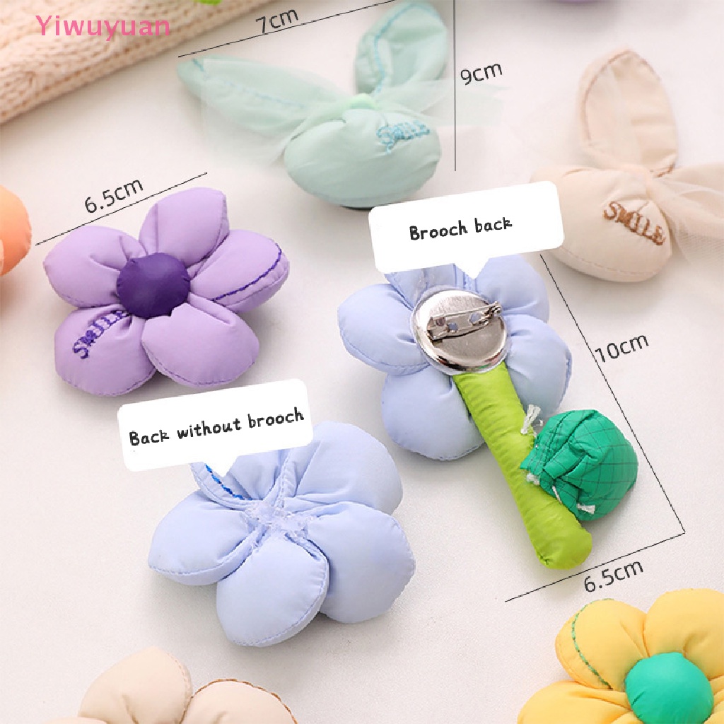 < Yiwuyuan > Trâm Cài Áo Hoa Vải Màu Macaron Dễ Thương Trang Trí Túi Xách Mới
