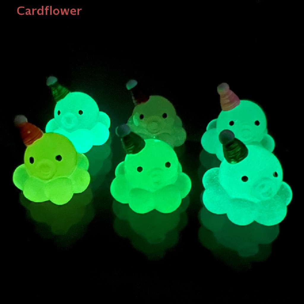 Bộ 2 Tượng Bạch Tuộc Mini Bằng Nhựa Phát Quang Trang Trí Sân Vườn