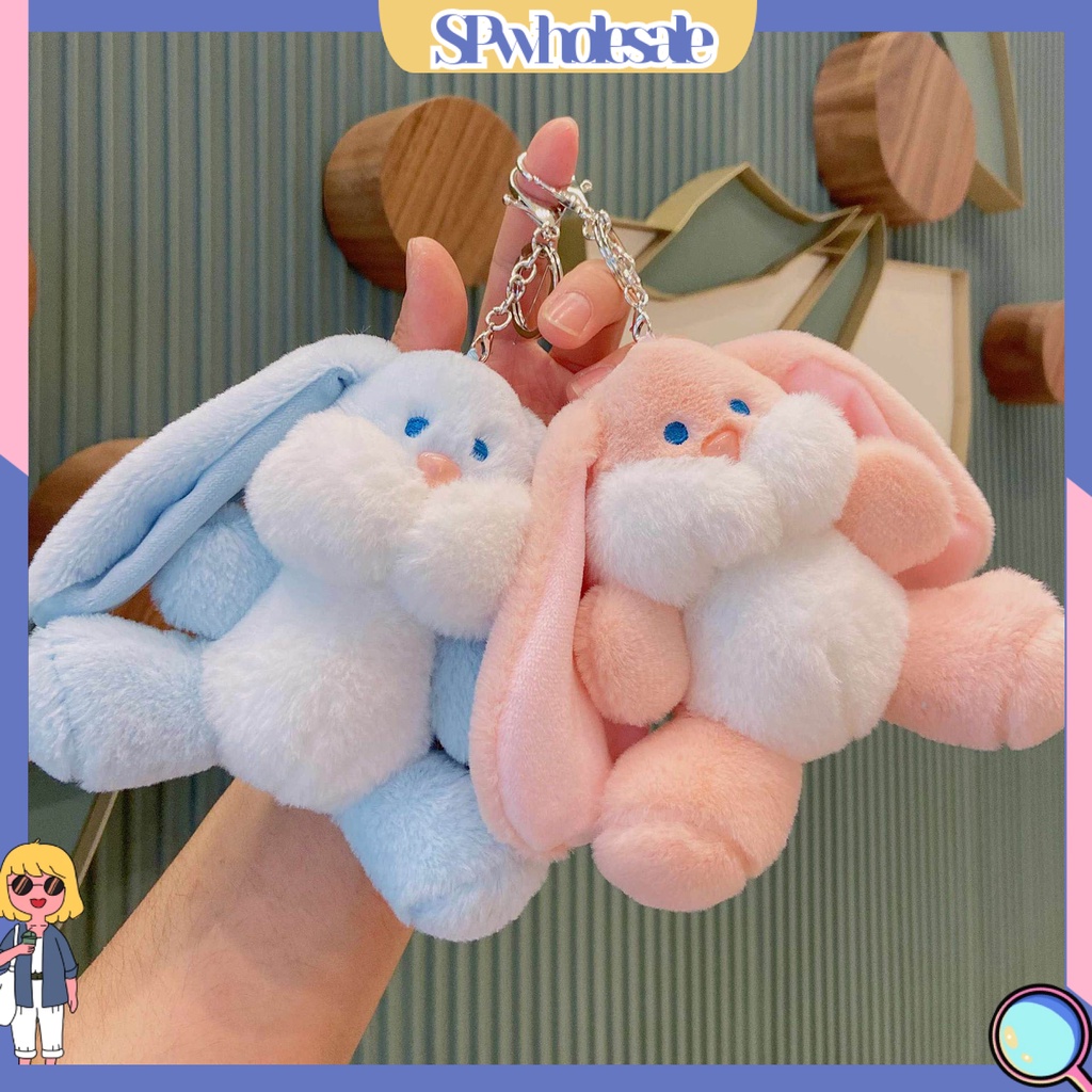 <SPwholesale> Móc Chìa Khóa Hình Thỏ Hoạt Hình Ba Chiều Nhồi Bông Mềm Mại Trang Trí Quà Tặng Trang Trí Xe Hơi