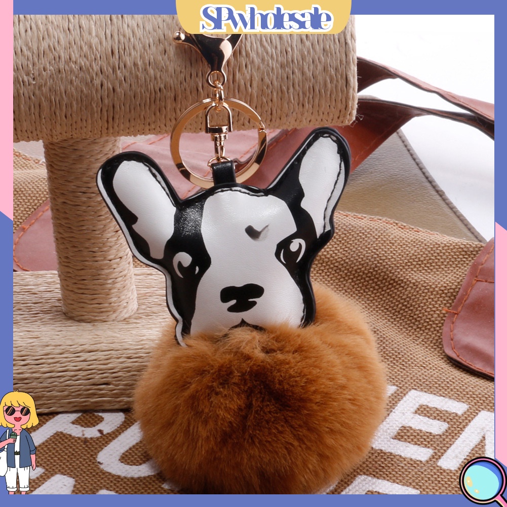 <SPwholesale> Móc Khóa Chó Bull Pháp Nhồi Bông Mềm Mại Đáng Yêu