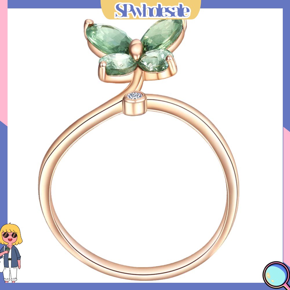 &lt;SPwholesale&gt; Nhẫn Cưới Hình Bướm Đính Đá Sang Trọng Cho Nữ