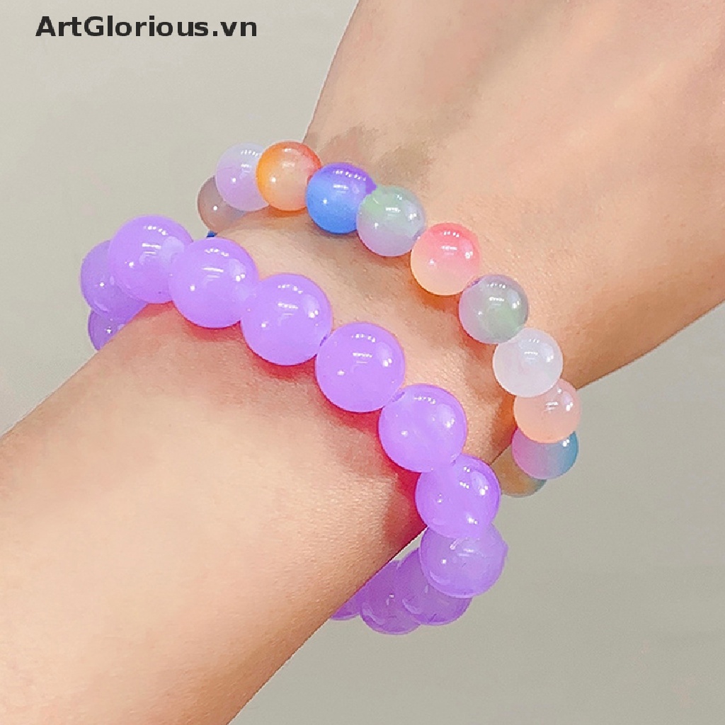 Vòng Tay Chuỗi Hạt Đá Ngọc Bích Màu Gradient May Mắn Cho Nam Và Nữ