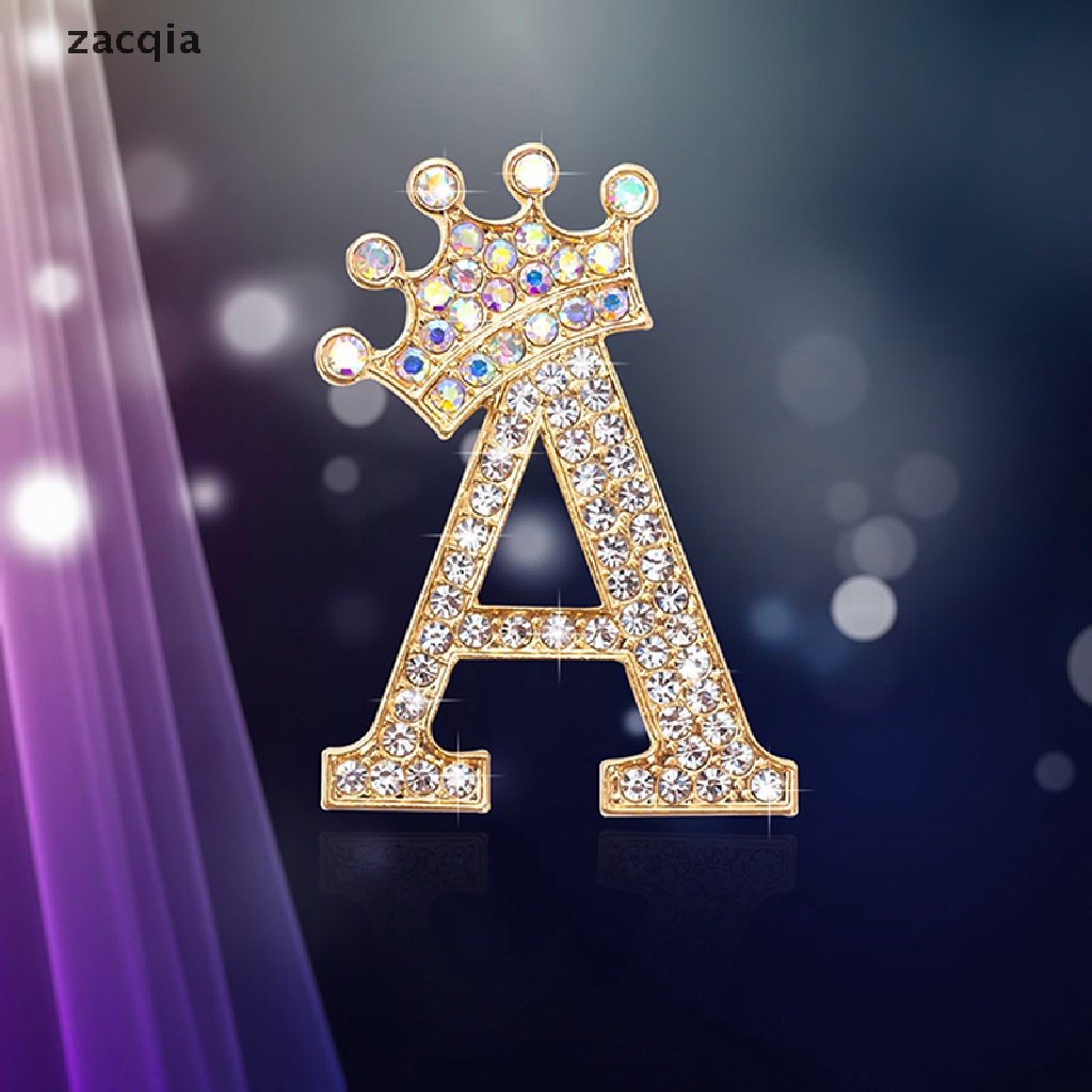 Ghim Cài Áo Hình Vương Miện 26 Chữ Cái Thời Trang Cho Nữ