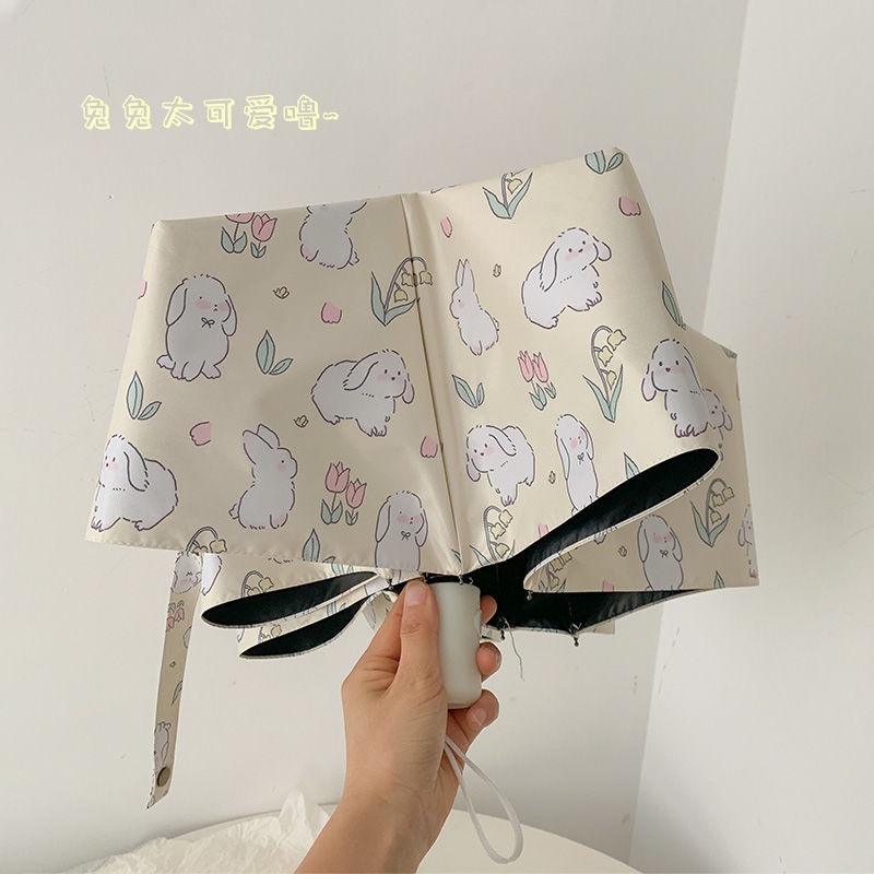 [F&amp;X] Dễ thương dù thỏ mưa nắng sử dụng kép chống nắng nhỏ cầm tay Sun Umbrella