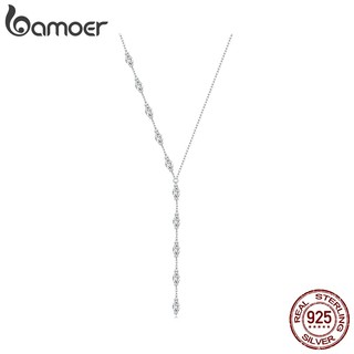 Bamoer vòng cổ chữ y bằng bạc 925 thời trang cho nữ bsn330