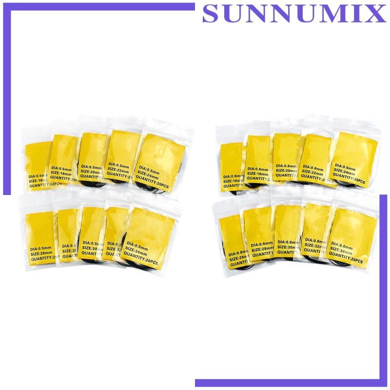 Set 200 Vòng Đệm Cao Su Chống Nước Thay Thế Cho Mặt Lưng Đồng Hồ
