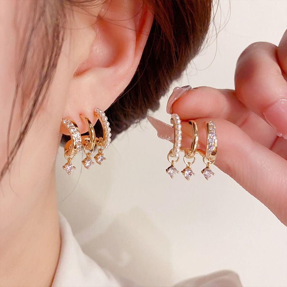 ESPO Bông Tai Đính Đá Thời Trang Dành Cho Nữ