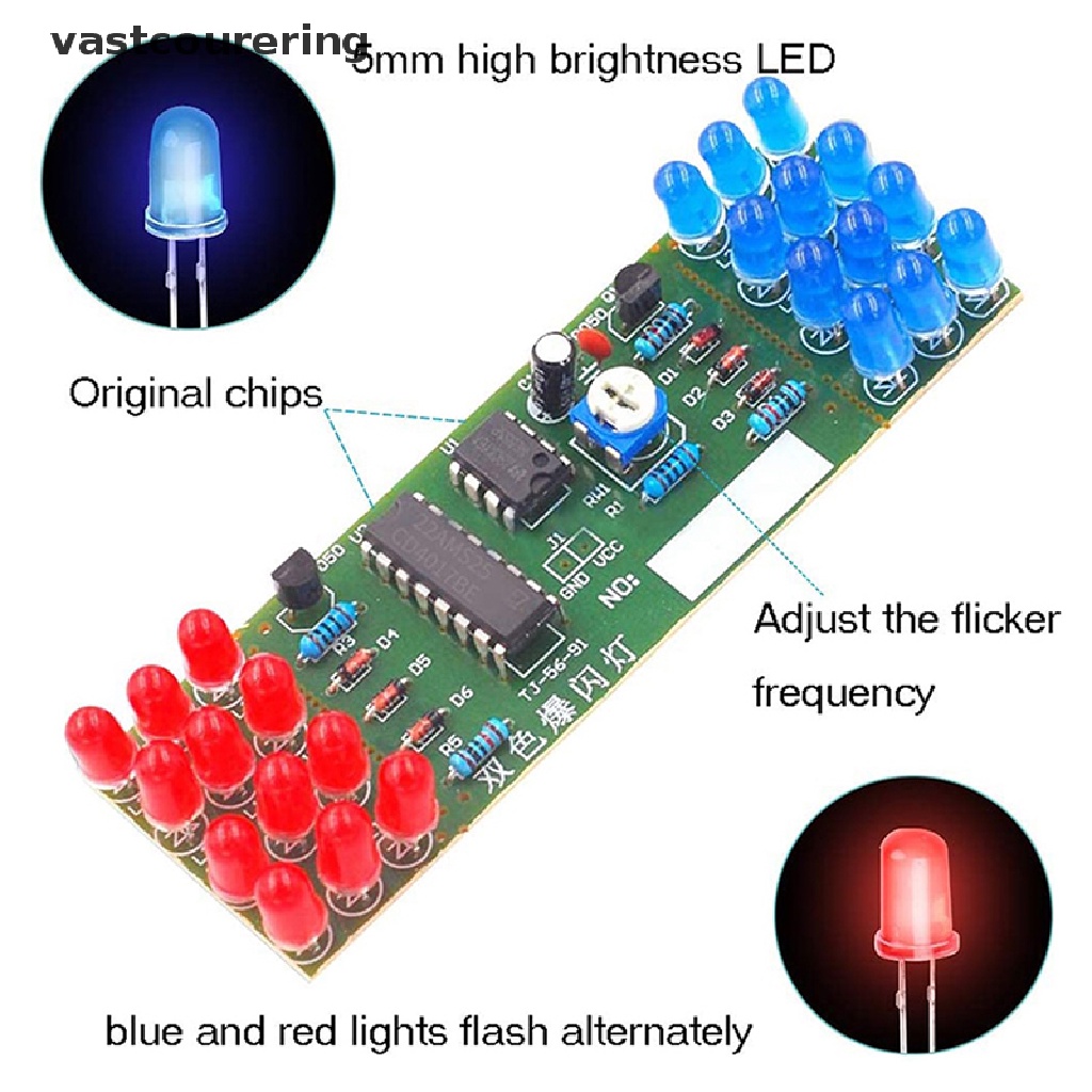 Bộ Đèn LED Điện Tử DIY Nhiều Màu Sắc NE555 CD4017 IC