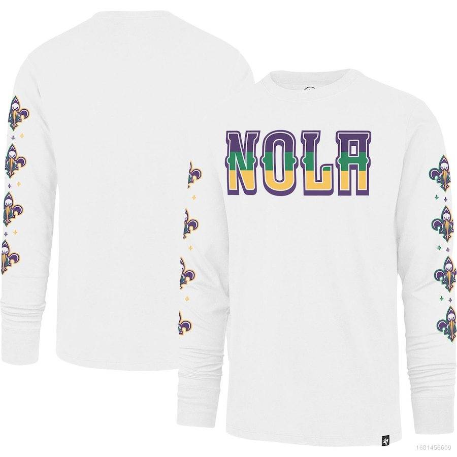 Áo Thun Bóng Rổ Tay Dài New Orleans Pelicans NBA 2023 Plus Size