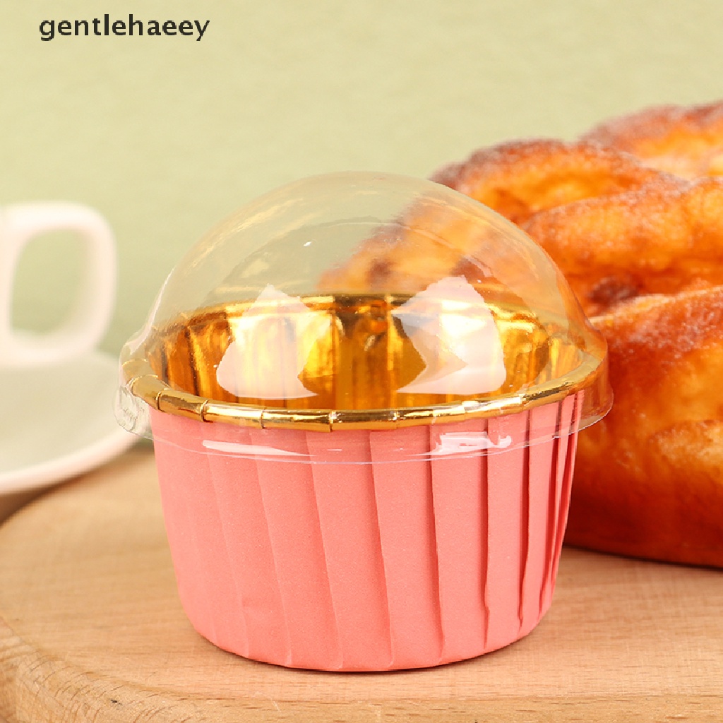 Set 10 Cốc Giấy Làm Bánh Cupcake Có Nắp Cuộn Tiện Dụng