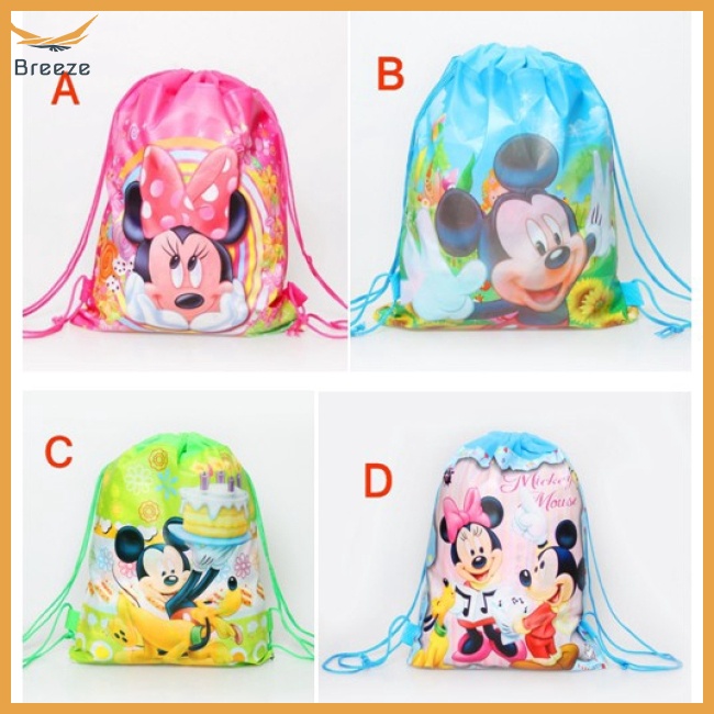 1 Túi Dây Rút Đựng Quà Giáng Sinh / Đám Cưới Hình Chuột Mickey Minnie Dễ Thương