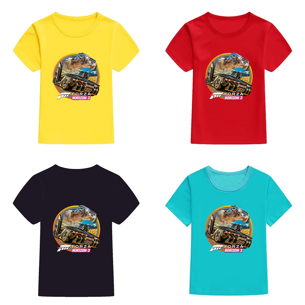Áo Thun Tay Ngắn Dáng Rộng In Hình Mingyuan Forza Horizon 3 Thời Trang Cho Tuổi Teen