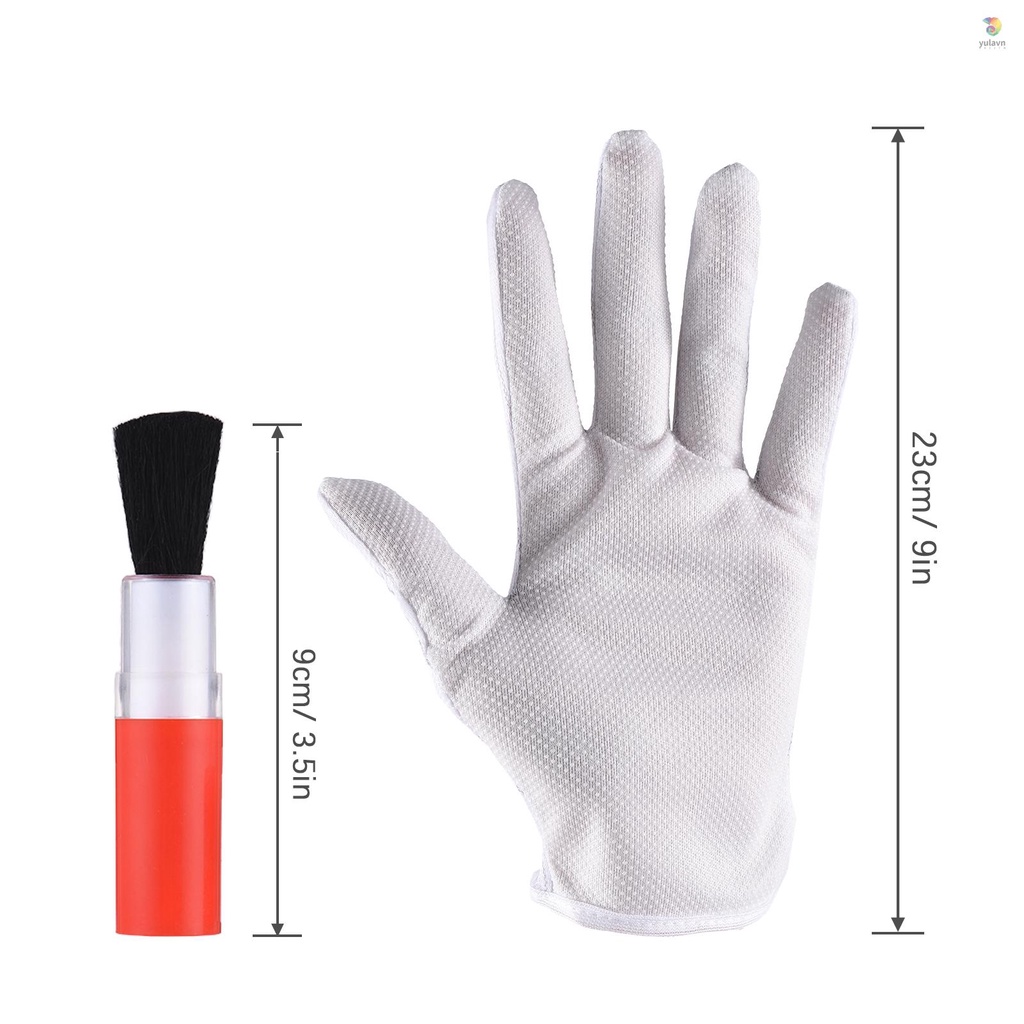 Bộ Dụng Cụ Vệ Sinh Máy Ảnh 3 Trong 1 Gồm Găng Tay Chống Tĩnh Điện + 1 Bàn Chải Làm Sạch + 1 Khăn Lau Cho DSLR