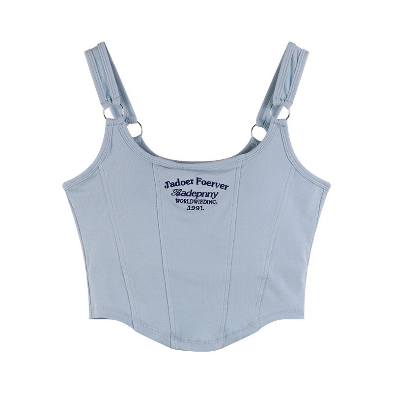 Pure desire Áo Hai Dây cotton Tinh Khiết In Chữ Nhỏ Mặc Bên Trong Ôm Dáng Vừa Vặn Cho Nữ