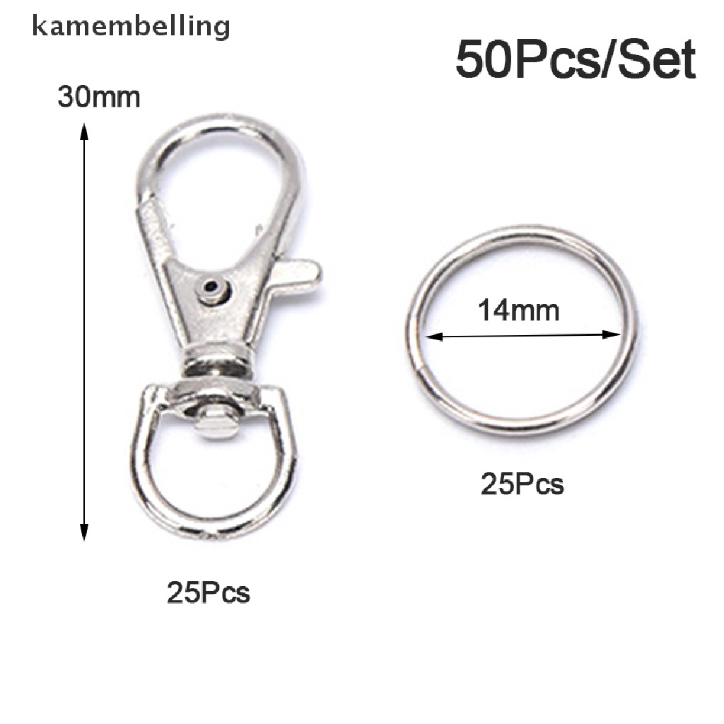 Kamembelling Set 50 Móc Kẹp Tôm Hùm Bằng Kim Loại Dùng Làm Đồ Trang Sức Thủ Công DIY