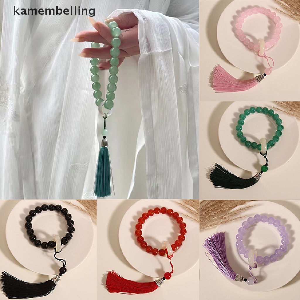 Kamembelling Vòng Tay Chuỗi Hạt Phật Giáo Tây Tạng Bằng Thủy Tinh Tự Nhiên Phối Tua Rua Cho Nam Và Nữ