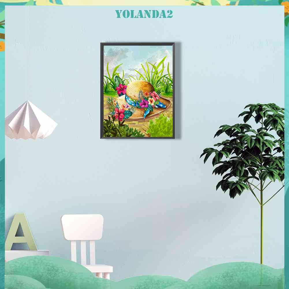 Tranh Đính Đá Kim Cương Toàn Bộ 5D DIY Hình Vẽ Hoa Mũ