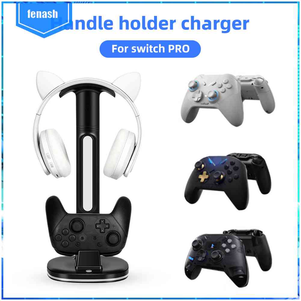 Đế Sạc DC5V / 2.4A Có Tay Cầm Màu Dạ Quang Cho Switch Pro