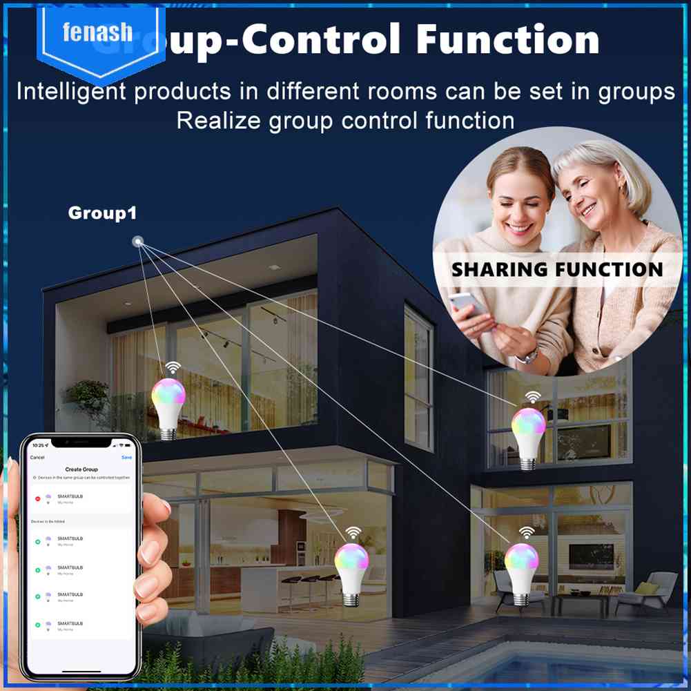Bóng Đèn Thông Minh 10W E27 RGB Bluetooth 5.0 Tương Thích Với IOS / Android