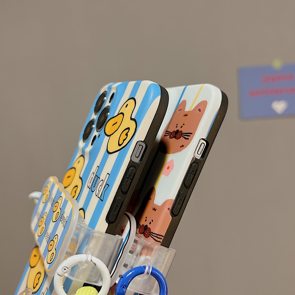 Ốp Điện Thoại TPU Dẻo Họa Tiết Hoạt Hình Chú Gấu Kèm Kẹp Chống Rơi Cho iphone 12 14 13 11 Pro Max