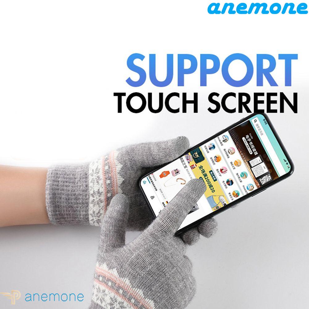 Găng Tay Lái Xe Bằng Len Cashmere Dệt Kim Dày Co Giãn In Họa Tiết Bông Tuyết Thời Trang Thu Đông Cho Nam Và