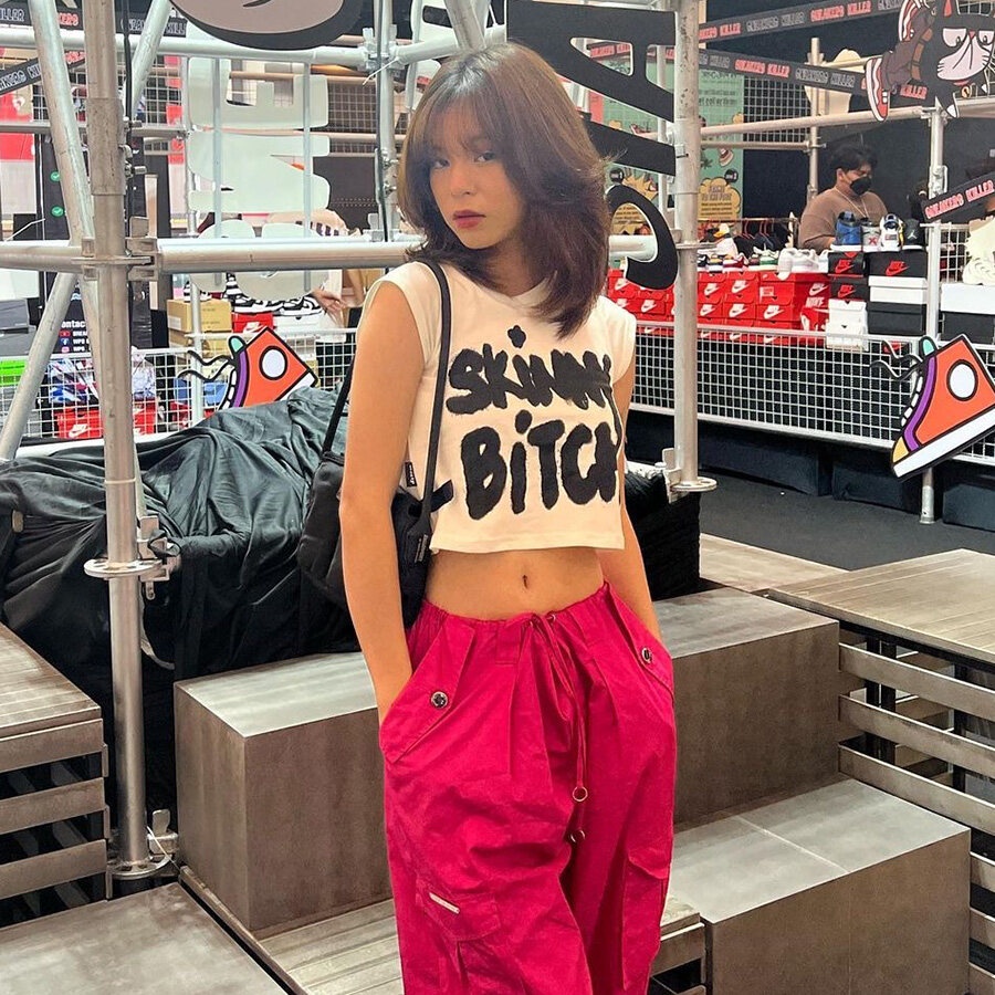 Áo Thun Crop Top Cổ Tròn In Chữ Đơn Giản Thời Trang Mùa Hè Dành Cho Nữ Y2K