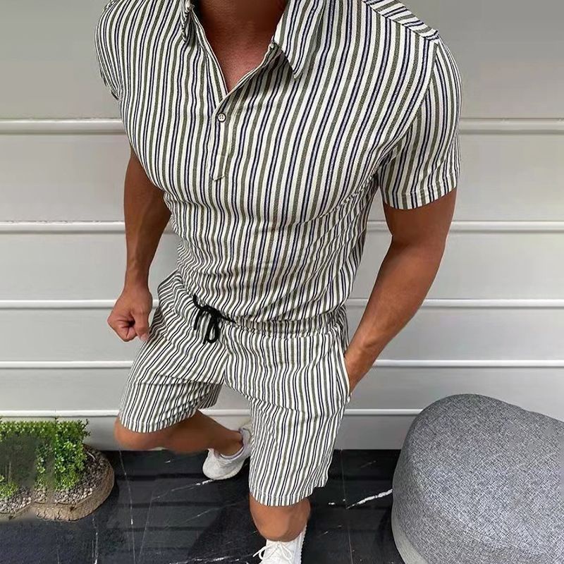 Bộ Áo Sơ Mi Ngắn Tay In Họa Tiết + Quần Xinh Xắn Dành Cho Nữ