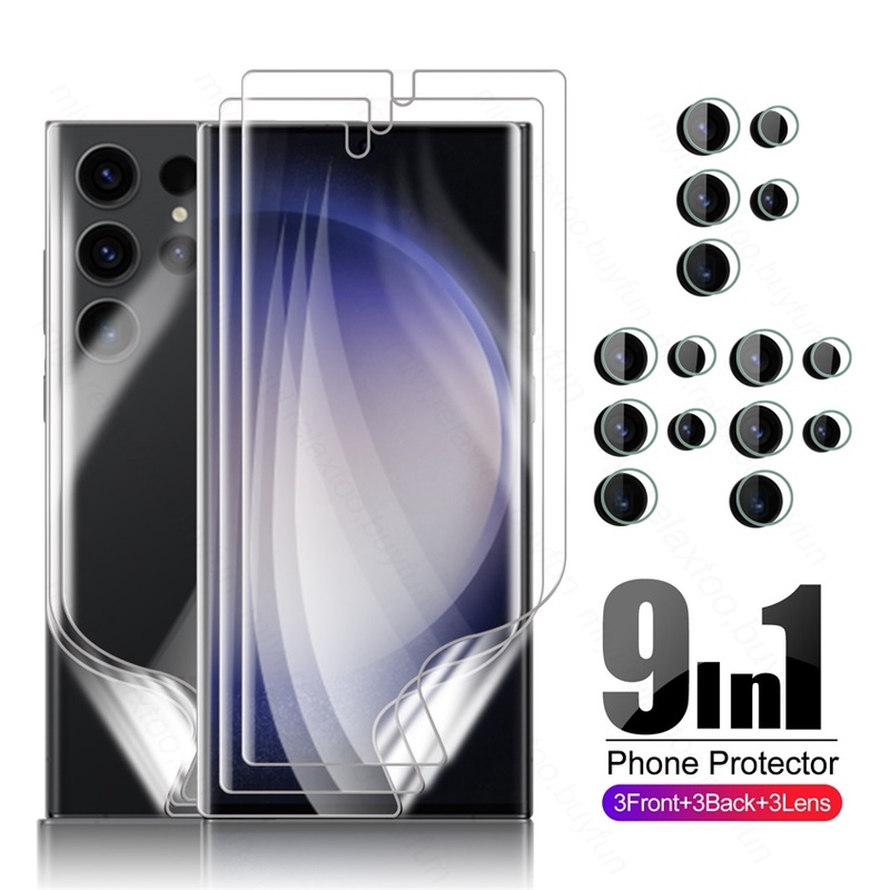 9 In 1 Camera Glass Front Back Hydrogel Film For Samsung Galaxy S 23Ultra S23Ultra S23 Ultra Plus S23+ Screen Protector Not Glas