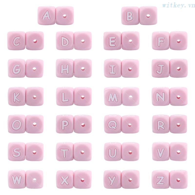 Kẹp Núm Vú Giả Xỏ Hạt Silicone Chống Rơi Hình Chữ Cái DIY