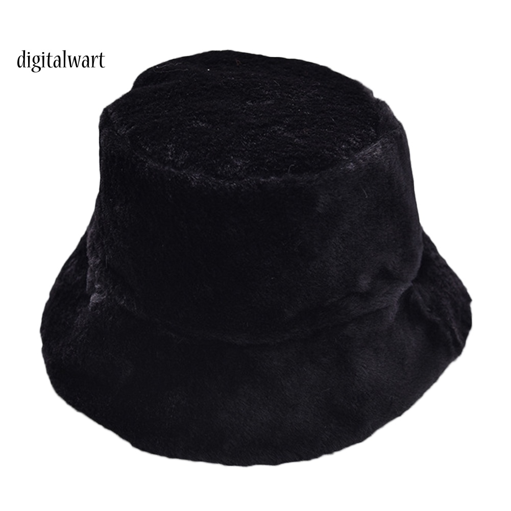 Kỹ Thuật Số| Mũ Bucket Nhung Lông Màu Sắc Thời Trang Mùa Đông Cho Nữ