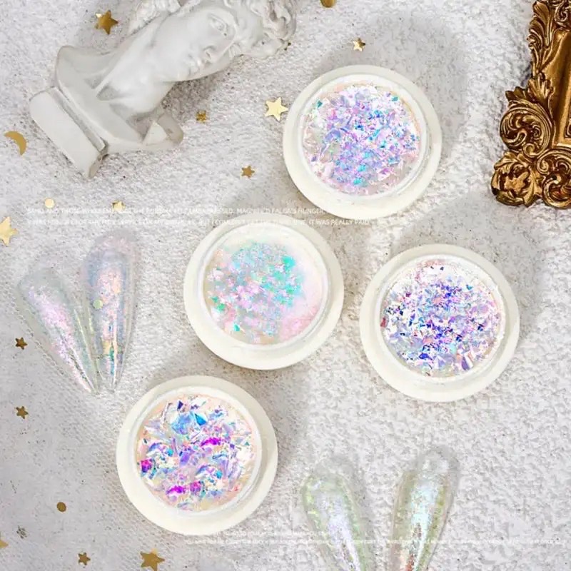 Set nhũ khổng tước 4 màu, nhũ trang trí móng (Set)