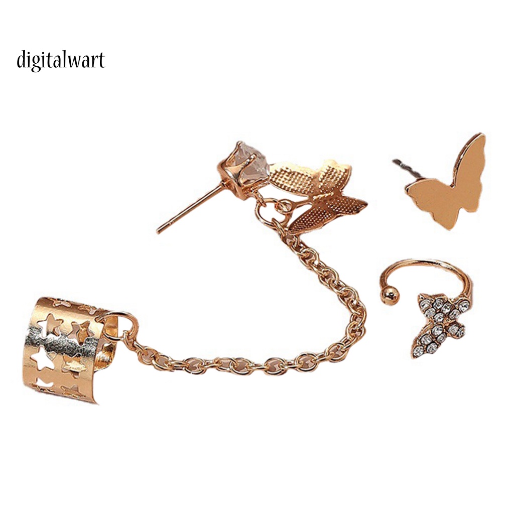 Kỹ Thuật Số| Bông Tai Dạng Xích Hình Bướm Đính Đá Cho Nữ