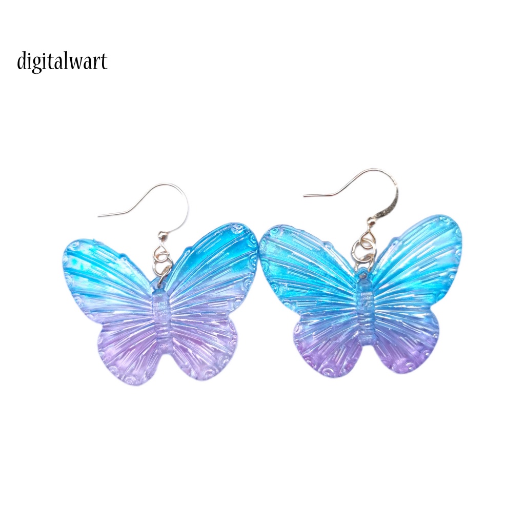 Kỹ Thuật Số| 1 Đôi Bông Tai Acrylic Trong Suốt Hình Bướm Màu Gradient Dành Cho Nữ