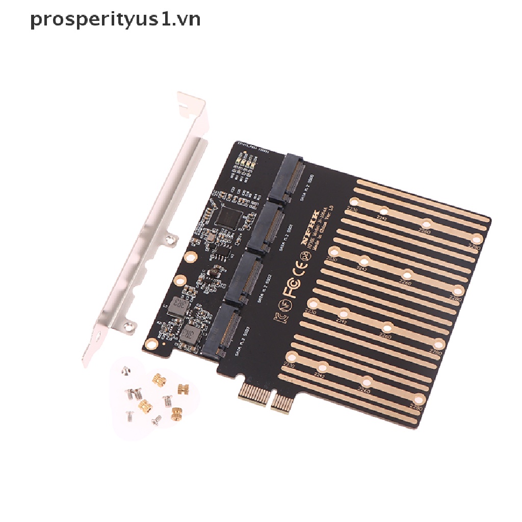 Adapter Chuyển Đổi PCIE 1 Sang M2 PCI Express X1 3.0 4 Cổng B Key M.2 NGFF SATA SSD