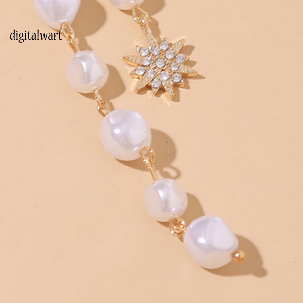 Kỹ Thuật Số| 1 Đôi Bông Tai Dài Đính Ngọc Trai Giả Lấp Lánh Dành Cho Nữ